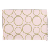 Gold Circles & Blushing Pink Modern Trendy Mod Kussensloop (Voorkant)