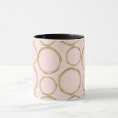 Gold Circles & Blushing Pink Modern Trendy Mok (Midden)