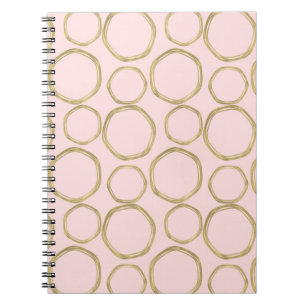 Gold Circles & Blushing Pink Modern Trendy Notitieboek