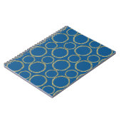 Gold Circles & Bright Blue Modern Trendy Notitieboek (Linkerzijde)