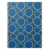 Gold Circles & Bright Blue Modern Trendy Notitieboek (Voorkant)