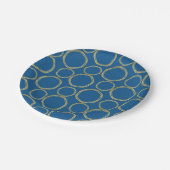 Gold Circles & Bright Blue Modern Trendy Papieren Bordje (Gekanteld)