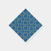 Gold Circles & Bright Blue Modern Trendy Servet (Hoek)