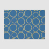 Gold Circles & Bright Blue Modern Trendy Tissuepapier (Voorkant)