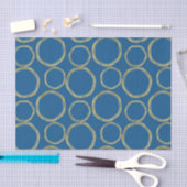 Gold Circles & Bright Blue Modern Trendy Tissuepapier (Craft)
