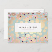 Gold Circles Colorful Confetti Beauty Salon Briefkaart (Voorkant / Achterkant)