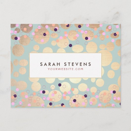 Gold Circles Colorful Confetti Beauty Salon Briefkaart (Voorkant)