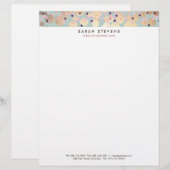 Gold Circles Colorful Confetti Beauty Salon Custom Briefhoofd (Voorkant / Achterkant)