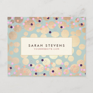 Gold Circles Colorful Confetti Beauty Salon Fun 2 Briefkaart