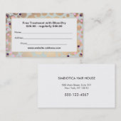 Gold Circles Confetti Salon Discount Coupon (Voorkant / Achterkant)