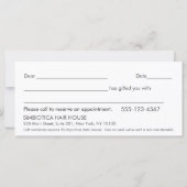 Gold Circles Confetti Salon Spa Cadeaubon (Achterkant)