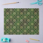 Gold Circles en Swirls op donkergroene ontkoppelin Tissuepapier (Craft)