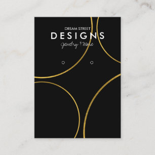 Gold Circles Geometric Earring Display Card Visitekaartje
