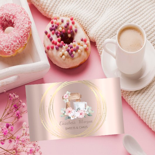 Gold Circles Glitter Mixer Flowers Roos Gold Visitekaartje