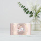 Gold Circles Glitter Mixer Flowers Roos Gold Visitekaartje (Staand voorkant)