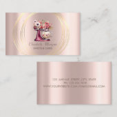 Gold Circles Glitter Red Mixer Flowers Roos Gold Visitekaartje (Voorkant / Achterkant)