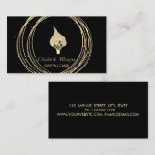 Gold Circles Glitter Whisk Black Visitekaartje (Voorkant / Achterkant)