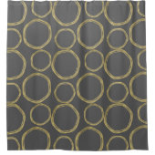 Gold Circles & Grey Modern Trendy Douchegordijn (Voorkant)