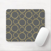 Gold Circles & Grey Modern Trendy Muismat (Met muis)