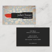 Gold Circles Makeup Artist Lipstick Logo Beauty Visitekaartje (Voorkant / Achterkant)