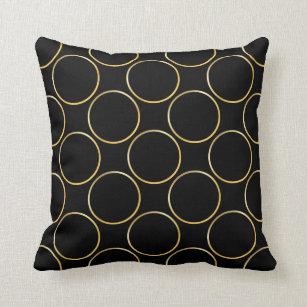 Gold Circles patterned Modern Elegant Black Trendy Kussen