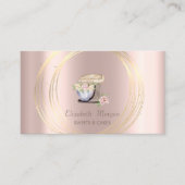 Gold Circles Retro Mixer Flowers Roos Gold Visitekaartje (Voorkant)