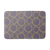 Gold Circles & Rustic Taupe Paars Modern Trendy Badmat (Voorkant)
