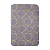 Gold Circles & Rustic Taupe Paars Modern Trendy Badmat (Voorkant Verticaal)