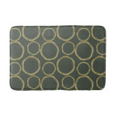Gold Circles & Rustige Olive Green Modern Trendy Badmat (Voorkant)