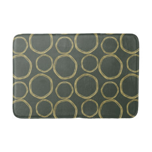 Gold Circles & Rustige Olive Green Modern Trendy Badmat