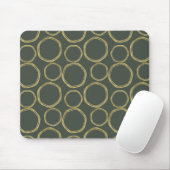 Gold Circles & Rustige Olive Green Modern Trendy Muismat (Met muis)