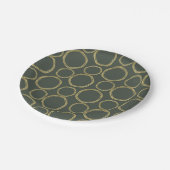 Gold Circles & Rustige Olive Green Modern Trendy Papieren Bordje (Gekanteld)