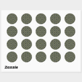 Gold Circles & Rustige Olive Green Modern Trendy Ronde Sticker (Vel)