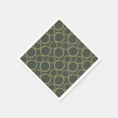 Gold Circles & Rustige Olive Green Modern Trendy Servet (Hoek)