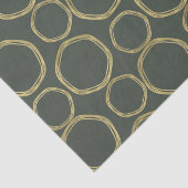 Gold Circles & Rustige Olive Green Modern Trendy Tissuepapier (Detail)