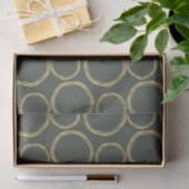 Gold Circles & Rustige Olive Green Modern Trendy Tissuepapier (Geschenk)