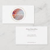 Gold Circular Fire Opal Design Visitekaartje (Voorkant / Achterkant)