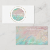 Gold Circular Mint Green Opal Design Visitekaartje (Voorkant / Achterkant)