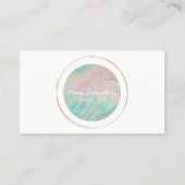 Gold Circular Mint Green Opal Design Visitekaartje (Voorkant)