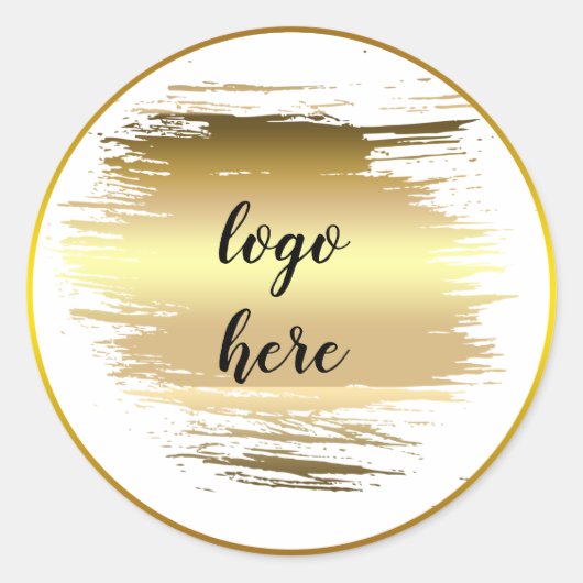 Gold Cirkel Rings Splatter Glitter Custom Logo Ronde Sticker (Voorkant)