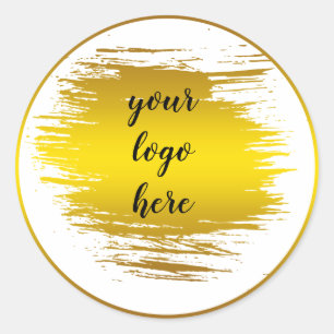 Gold Cirkel Rings Splatter Glitter Custom Logo Ronde Sticker