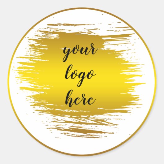 Gold Cirkel Rings Splatter Glitter Custom Logo Ronde Sticker (Voorkant)