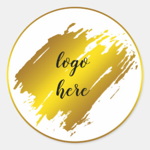 Gold Cirkel Rings Splatter Glitter Custom Logo Ronde Sticker