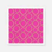 Gold-cirkels en hot-roze, heldere, moderne tapedri servet (Voorkant)