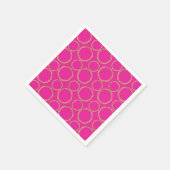 Gold-cirkels en hot-roze, heldere, moderne tapedri servet (Hoek)