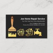 Gold City Silhouette Paint Brush Visitekaartje (Voorkant)