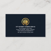 Gold City Silhouette Waiter Serving Visitekaartje (Achterkant)