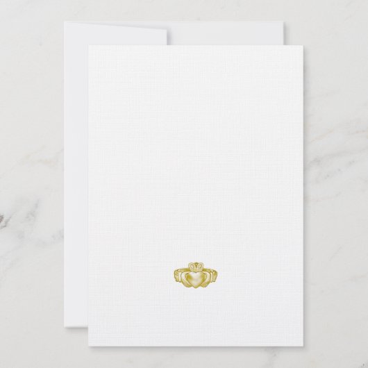 Gold Claddagh Ring slaat de datumkaart op Save The Date (Achterkant)