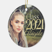 Gold Class of 2021 Afstuderen Photo Keramisch Ornament (Links)