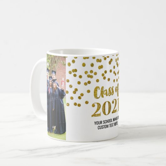 Gold Class of 2021 Photo Afstuderen Mok (Voorkant links)